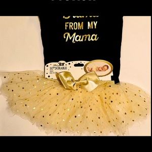 TUTU BABY GIRL SKIRT  SOFTEST GOLD TOOLE  ADORABLE  0-3 Mo.  NEW  🎉HOST PICK🎊